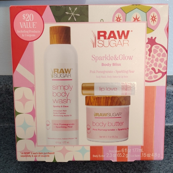 Sugar Other - Raw Sugar Sparkle & Glow Body Bliss Set - Pink and White